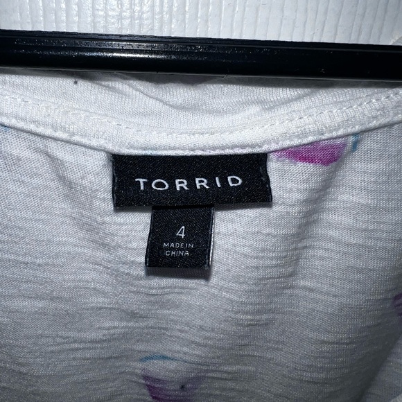 Torrid Watermelon Print Slub Classic Fit V-Neck Pocket T-Shirt Size 4X - Picture 3 of 5